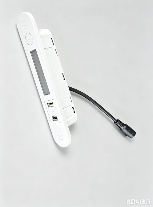 Dikdörtgen Ledli Aç Kapa Usb Type-C Beyaz Şarjlık