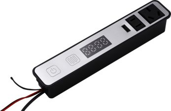 24W Ses Kontrollü Dijital Saatli USB’li Mobilya Prizi