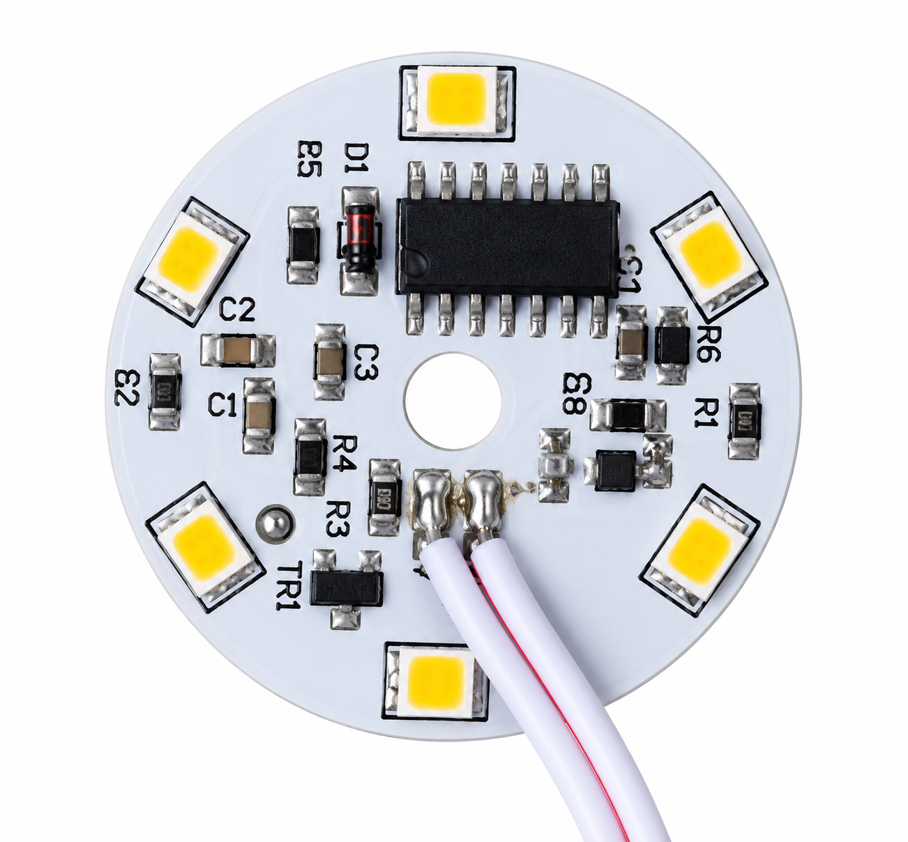 12V Yuvarlak Mobilya Pcb Kartı 6500K / 6 Ledli 1.5W -20MM