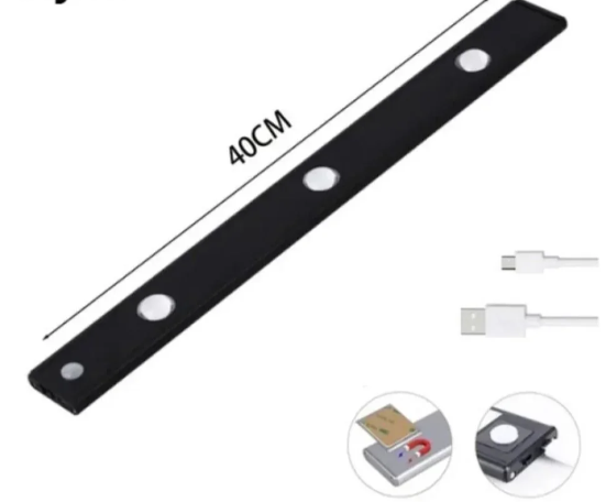 Aplik Bambu 40cm 3 Renk-Siyah Kasa-Sensörlü