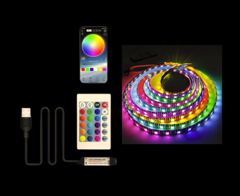 5 Mt. RGB Şerit Led Seti