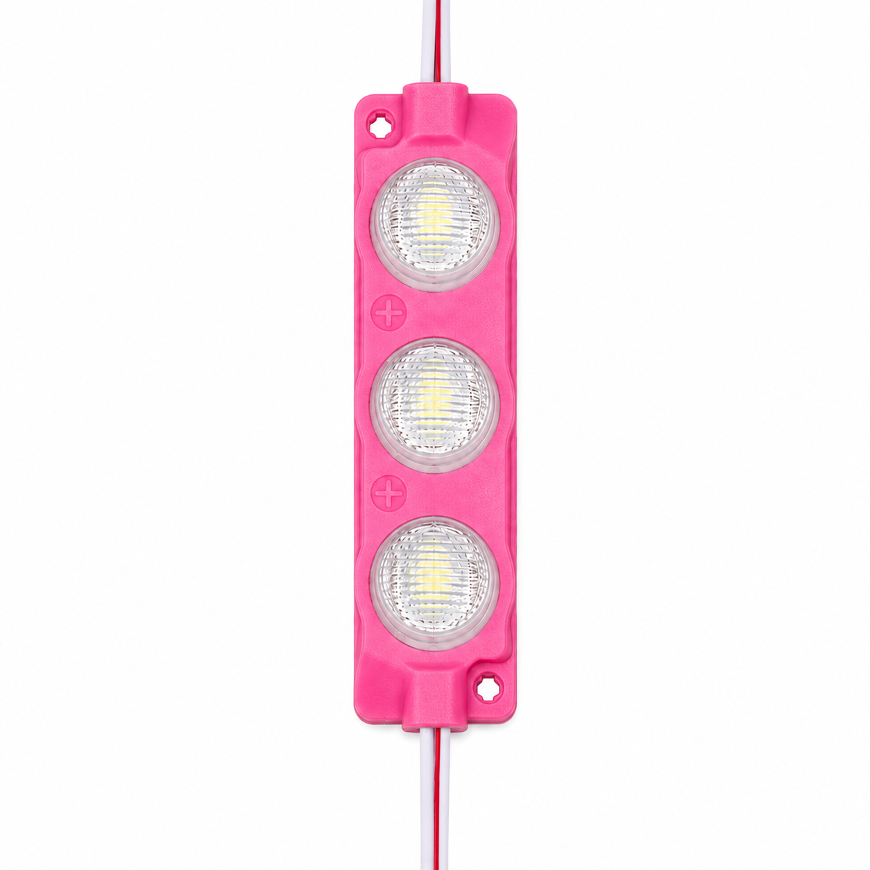 Modül Led 12V Dik Açı 3 Ledli 3W-Pembe