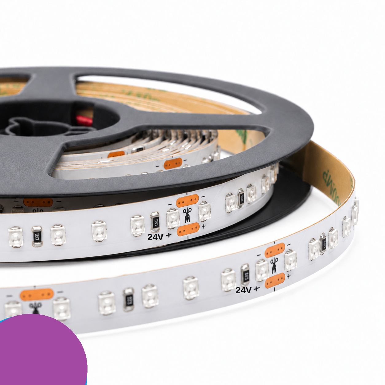 Şerit Led Dış Mekan IP65 24V 5050 M/60 Double PCB-Mor