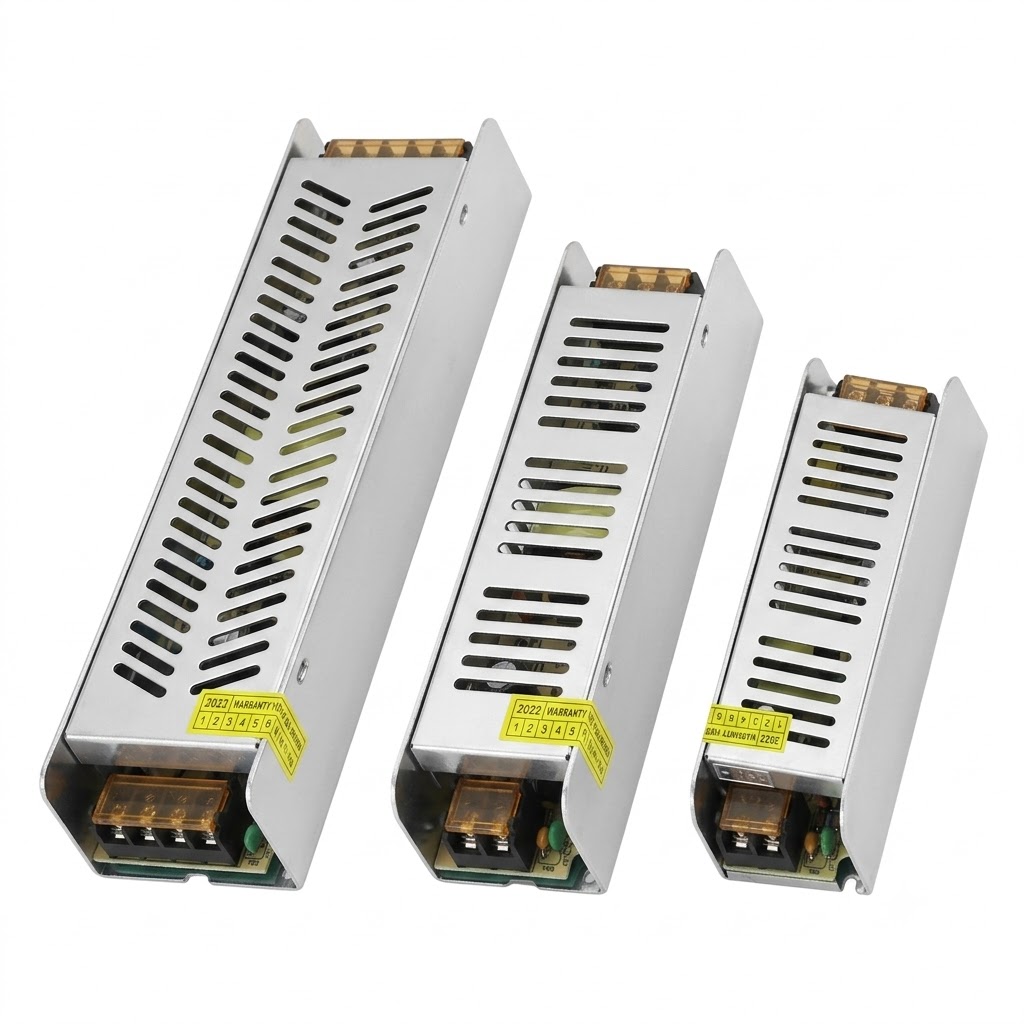 Trafo Slim Dar Kasa 12V IP20 Fanlı-360W 30 Amper